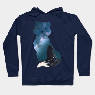 Starry night fox pattern - Milky Way Hoodie